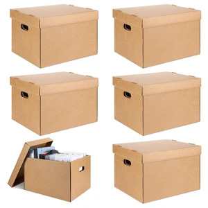 5 Pcs 15 x 12 x 10 Inch Archival Storage Cartons Acid Free Bulk Buffered Corrugated Board Ready-to-assemble Photo Storage Box with Removable Lid for Storing Documents Magazines Cards 5 Pcs 15 x 12 x 10 Inch Archival Storage Cartons Acid Free Bulk Buffered Corrugated Board Ready-to-assemble Photo Storage Box with Removable Lid for Storing Documents Magazines Cards