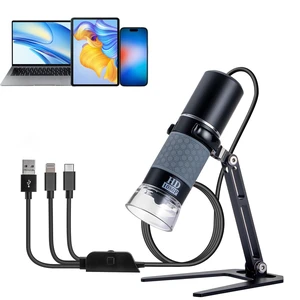 1080P Handheld Digital Microscope, 50-1000X Magnification Portable USB Microscope with Adjustable Stand, Compatible with iPhone Android Mac Windows PC 1080P Handheld Digital Microscope, 50-1000X Magnification Portable USB Microscope with Adjustable Stand, Compatible with iPhone Android Mac Windows PC