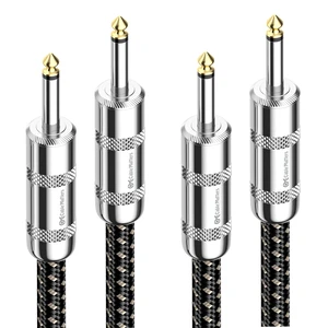 2-Pack Braided 12 AWG 1/4 Inch Speaker, 3ft Premium, 6.35mm TS Connector, 12 AWG Oxygen-Free Copper, Braided Jacket, Pro Audio Speaker Connection 2-Pack Braided 12 AWG 1/4 Inch Speaker, 3ft Premium, 6.35mm TS Connector, 12 AWG Oxygen-Free Copper, Braided Jacket, Pro Audio Speaker Connection