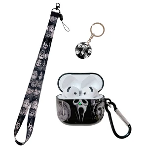 Cool Thrilling Scream Pattern Air pod 4th Generation 2024 Soft TPU Casewith Horror Keychain and LanyardDesigned for Those who Like Man Women Girl Thrilling Horror Themes Cool Thrilling Scream Pattern Air pod 4th Generation 2024 Soft TPU Casewith Horror Keychain and LanyardDesigned for Those who Like Man Women Girl Thrilling Horror Themes
