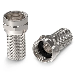 RG6 Screw-On Connectors - Twist-On F-Type Connectors for Coaxial Cable - Indoor/Outdoor Coax Fittings with No Tools Required - 25 PCS RG6 Screw-On Connectors - Twist-On F-Type Connectors for Coaxial Cable - Indoor/Outdoor Coax Fittings with No Tools Required - 25 PCS