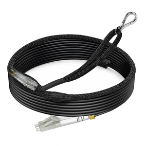 OM3 LC to LC TPU Fiber Patch Cable Outdoor, 98ft/30m OD 3.0MM, Armored Multimode Fiber Optic Cable Duplex with Pulling Eye Kit on One End, MMF, 10G/40G 50/125um OM3 LC to LC TPU Fiber Patch Cable Outdoor, 98ft/30m OD 3.0MM, Armored Multimode Fiber Optic Cable Duplex with Pulling Eye Kit on One End, MMF, 10G/40G 50/125um