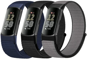 Nylon Watch Bands Compatible with Fitbit Charge 6/Charge 5 3 Pack Hook and Loop Soft Lightweight Breathable Wristband Adjustable Sport Strap for Charge 6/5 Accessory Women Men Nylon Watch Bands Compatible with Fitbit Charge 6/Charge 5 3 Pack Hook and Loop Soft Lightweight Breathable Wristband Adjustable Sport Strap for Charge 6/5 Accessory Women Men