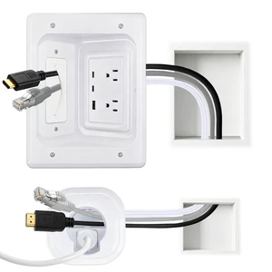 TV Cable Hider wall kit in wall Cable Management kit 8" H x 6.3" L x 4" D Module, Wall Template, Saw, 6ft Extension Cord Easy DIY In-Wall Wire Management Kit TV Cable Hider wall kit in wall Cable Management kit 8" H x 6.3" L x 4" D Module, Wall Template, Saw, 6ft Extension Cord Easy DIY In-Wall Wire Management Kit