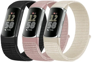 Nylon Watch Bands Compatible with Fitbit Charge 6/Charge 5 3 Pack Hook and Loop Soft Lightweight Breathable Wristband Adjustable Sport Strap for Charge 6/5 Accessory Women Men Nylon Watch Bands Compatible with Fitbit Charge 6/Charge 5 3 Pack Hook and Loop Soft Lightweight Breathable Wristband Adjustable Sport Strap for Charge 6/5 Accessory Women Men