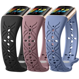 Slim Engraved Band Compatible for Fitbit Charge 6/Charge 5 Bands Women Men, Elegant Hollow-out Pattern Bracelet Strap Loops Wristbands for Fitbit Charge 5/Charge 6 Fitness Tracker Accessories Slim Engraved Band Compatible for Fitbit Charge 6/Charge 5 Bands Women Men, Elegant Hollow-out Pattern Bracelet Strap Loops Wristbands for Fitbit Charge 5/Charge 6 Fitness Tracker Accessories