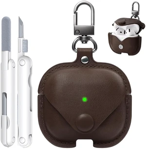 for Airpods 5/4 Case Leather, AirPods Case with Keychain & Cleaner Kit for Apple Airpods 5/4th Generation (2026/2024), Full Protective Leather Case Cover for Men Women (Dark Brown) for Airpods 5/4 Case Leather, AirPods Case with Keychain & Cleaner Kit for Apple Airpods 5/4th Generation (2026/2024), Full Protective Leather Case Cover for Men Women (Dark Brown)