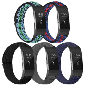 Elastic Bands Compatible with Fitbit Charge 2 Band, Adjustable Stretchy Soft Nylon Solo Loop Replacement Strap for Fitbit Charge 2 Women Men Elastic Bands Compatible with Fitbit Charge 2 Band, Adjustable Stretchy Soft Nylon Solo Loop Replacement Strap for Fitbit Charge 2 Women Men