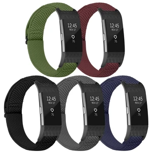 Elastic Bands Compatible with Fitbit Charge 2 Band, Adjustable Stretchy Soft Nylon Solo Loop Replacement Strap for Fitbit Charge 2 Women Men Elastic Bands Compatible with Fitbit Charge 2 Band, Adjustable Stretchy Soft Nylon Solo Loop Replacement Strap for Fitbit Charge 2 Women Men