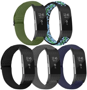 Elastic Bands Compatible with Fitbit Charge 2 Band, Adjustable Stretchy Soft Nylon Solo Loop Replacement Strap for Fitbit Charge 2 Women Men Elastic Bands Compatible with Fitbit Charge 2 Band, Adjustable Stretchy Soft Nylon Solo Loop Replacement Strap for Fitbit Charge 2 Women Men