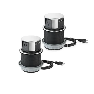 2 Pack Pop Up Outlet 10W Fast Induction Charger with Type-C USB, 3 Power Outlets 15A, 2 USB Ports 3.0A, Splash Resistant, Matt Black Finish, for Kitchen Counter Island, Office Table 2 Pack Pop Up Outlet 10W Fast Induction Charger with Type-C USB, 3 Power Outlets 15A, 2 USB Ports 3.0A, Splash Resistant, Matt Black Finish, for Kitchen Counter Island, Office Table
