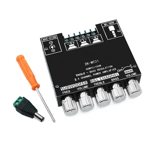 ZK-MT21 Bluetooth Amplifier Board 50W×2+100W with Treble and Bass Control, Bluetooth 5.0 HiFi 2.1 Channel Subwoofer Audio Stereo Amplifier Board,BT and AUX Inputs for DIY Speakers ZK-MT21 Bluetooth Amplifier Board 50W×2+100W with Treble and Bass Control, Bluetooth 5.0 HiFi 2.1 Channel Subwoofer Audio Stereo Amplifier Board,BT and AUX Inputs for DIY Speakers