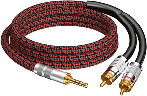 RCA to 3.5mm Cable 9.8FT, Aux RCA Male Audio Cable Jack Adapter Audiophile Gold Plated Braided Audio Y Cord for Smartphones,Tablets,Speakers,MP3,HDTV RCA to 3.5mm Cable 9.8FT, Aux RCA Male Audio Cable Jack Adapter Audiophile Gold Plated Braided Audio Y Cord for Smartphones,Tablets,Speakers,MP3,HDTV