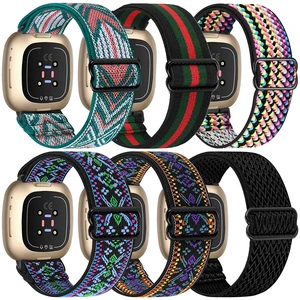 6 Packs Elastic Nylon Bands Compatible with Fitbit Versa 4 / Fitbit Sense 2 / Fitbit Versa 3 / Fitbit Sense, Adjustable Nylon Replacement Straps Wristband for Fitbit Versa 3/4 for Women Men 6 Packs Elastic Nylon Bands Compatible with Fitbit Versa 4 / Fitbit Sense 2 / Fitbit Versa 3 / Fitbit Sense, Adjustable Nylon Replacement Straps Wristband for Fitbit Versa 3/4 for Women Men