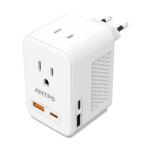 ANTPO 220V to 110V Voltage Converter US to Europe with 2 USB Port 2 USB C PD 20W,2 AC Outlets Travel Converter for European Travel Power Adapter Combo for Germany France Italy Spain (White) ANTPO 220V to 110V Voltage Converter US to Europe with 2 USB Port 2 USB C PD 20W,2 AC Outlets Travel Converter for European Travel Power Adapter Combo for Germany France Italy Spain (White)