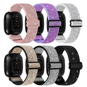 6 Packs Elastic Nylon Bands Compatible with Fitbit Versa 4 / Fitbit Sense 2 / Fitbit Versa 3 / Fitbit Sense, Adjustable Nylon Replacement Straps Wristband for Fitbit Versa 3/4 for Women Men 6 Packs Elastic Nylon Bands Compatible with Fitbit Versa 4 / Fitbit Sense 2 / Fitbit Versa 3 / Fitbit Sense, Adjustable Nylon Replacement Straps Wristband for Fitbit Versa 3/4 for Women Men