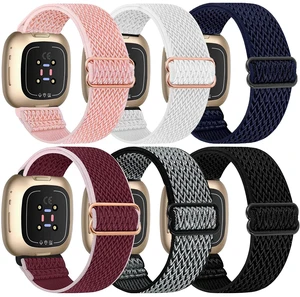 6 Packs Elastic Nylon Bands Compatible with Fitbit Versa 4 / Fitbit Sense 2 / Fitbit Versa 3 / Fitbit Sense, Adjustable Nylon Replacement Straps Wristband for Fitbit Versa 3/4 for Women Men 6 Packs Elastic Nylon Bands Compatible with Fitbit Versa 4 / Fitbit Sense 2 / Fitbit Versa 3 / Fitbit Sense, Adjustable Nylon Replacement Straps Wristband for Fitbit Versa 3/4 for Women Men