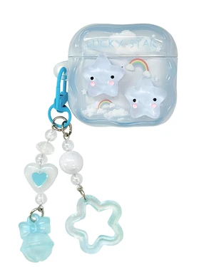 Compatible with AirPods 5 Case/AirPods 4 Case Cute Wave Design Shockproof Protective Cover for Girls Women with Keychain Designed for AirPods 5th / 4th Generation Compatible with AirPods 5 Case/AirPods 4 Case Cute Wave Design Shockproof Protective Cover for Girls Women with Keychain Designed for AirPods 5th / 4th Generation