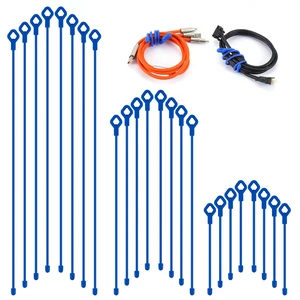Twist Ties - Silicone Cable Ties with Holes, 24PK Rubber Twist Ties for Cords, Reusable Gear Ties 6inch, 12inch, 18inch for Bundling and Organizing, Indoor and Outdoor Use(Blue) Twist Ties - Silicone Cable Ties with Holes, 24PK Rubber Twist Ties for Cords, Reusable Gear Ties 6inch, 12inch, 18inch for Bundling and Organizing, Indoor and Outdoor Use(Blue)