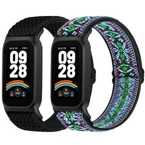 2 Pack Elastic Bands Compatible with Xiaomi Smart Band 9 Active Women Men, Soft Nylon Replacement Sport Wriststrap for Redmi Band 3 2 Pack Elastic Bands Compatible with Xiaomi Smart Band 9 Active Women Men, Soft Nylon Replacement Sport Wriststrap for Redmi Band 3