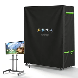 60-65" Outdoor TV Stand Cover, 600D TV Cover Waterproof, 59x15x55'' PVC Coating, Bottom Drawing, Outside TV Protector With Buckles, Rolling TV Stand Cover For Mobile TV Cart On Wheels 60-65" Outdoor TV Stand Cover, 600D TV Cover Waterproof, 59x15x55'' PVC Coating, Bottom Drawing, Outside TV Protector With Buckles, Rolling TV Stand Cover For Mobile TV Cart On Wheels