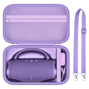 Hard Travel Case for JBL Charge 6 Speaker with Shoulder Strap Fixed tray, elastic strap and zippered mesh pocket organize the speaker, charger and cables, Black, Case Only Hard Travel Case for JBL Charge 6 Speaker with Shoulder Strap Fixed tray, elastic strap and zippered mesh pocket organize the speaker, charger and cables, Black, Case Only