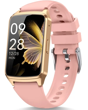 Fitness Smart Watch for Women Men, Step Counter for iOS iPhone Android with Sleep Calorie Monitor, Daily Activity Workout Tracker, IP68 Waterproof, 110+Sport Modes Smartwatch (Pink/Gold Frame) Fitness Smart Watch for Women Men, Step Counter for iOS iPhone Android with Sleep Calorie Monitor, Daily Activity Workout Tracker, IP68 Waterproof, 110+Sport Modes Smartwatch (Pink/Gold Frame)