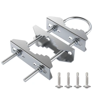Heavy Duty Pole to Pole Mount -Stainless Steel - Antenna Mast to Mast Bracket (U Antenna Pipe clamp, 2 Sets Pack) Heavy Duty Pole to Pole Mount -Stainless Steel - Antenna Mast to Mast Bracket (U Antenna Pipe clamp, 2 Sets Pack)