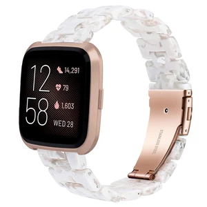 AWSMOR Compatible with Fitbit Versa 2 Band Women Men Resin Wristbands Strap with Stainless Steel Buckle Replacement for Fitbit Versa 2 Smartwatch (Flowery White Transparent) AWSMOR Compatible with Fitbit Versa 2 Band Women Men Resin Wristbands Strap with Stainless Steel Buckle Replacement for Fitbit Versa 2 Smartwatch (Flowery White Transparent)