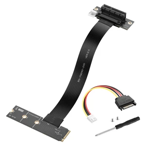 M.2 M-Key PCI-E4.0 2280 NGFF to 90 Degree PCIe X4 Extender Cable M2 to PCI-E 4X Female Riser Cable for M2 2230 (M.2 90 Degree Left) M.2 M-Key PCI-E4.0 2280 NGFF to 90 Degree PCIe X4 Extender Cable M2 to PCI-E 4X Female Riser Cable for M2 2230 (M.2 90 Degree Left)