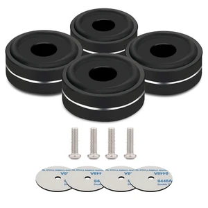 Speaker Isolation Feet 4Pcs 40x15mm Load 400KG Aluminum Audio feet(Black) Turntable Feet with Non-Slip Rubber Rings/Adhesive/Screws for Audio,Speakers,Subwoofers,Amplifier,Turntable,DAC Speaker Isolation Feet 4Pcs 40x15mm Load 400KG Aluminum Audio feet(Black) Turntable Feet with Non-Slip Rubber Rings/Adhesive/Screws for Audio,Speakers,Subwoofers,Amplifier,Turntable,DAC