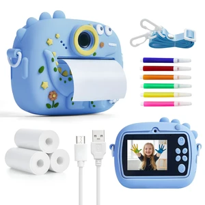 Kids Instant Print Camera with Dinosaur Silicone Cover,1080P HD Digital Video Cameras for Kids with Print Paper & SD Card,Christmas Birthday Gifts for Girls Boys 3-10 Years (Blue) Kids Instant Print Camera with Dinosaur Silicone Cover,1080P HD Digital Video Cameras for Kids with Print Paper & SD Card,Christmas Birthday Gifts for Girls Boys 3-10 Years (Blue)