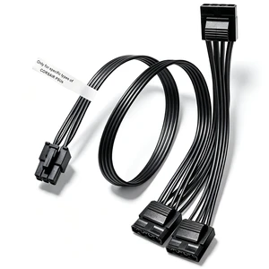 Molex Power Cable for Corsair PSUs, 6 Pin to 3X 4 Pin Molex Female Hard Drive Power Adapter Splitter for BTC Mining Riser Card 20-in Molex Power Cable for Corsair PSUs, 6 Pin to 3X 4 Pin Molex Female Hard Drive Power Adapter Splitter for BTC Mining Riser Card 20-in