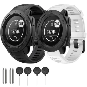 2 Pack Waterproof Bands Compatible with Garmin Instinct/Instinct 2 Bands 22mm Soft Silicone Replacement Wristbands for Garmin Instinct Esports/Solar/Tactical, (black+white) 2 Pack Waterproof Bands Compatible with Garmin Instinct/Instinct 2 Bands 22mm Soft Silicone Replacement Wristbands for Garmin Instinct Esports/Solar/Tactical, (black+white)