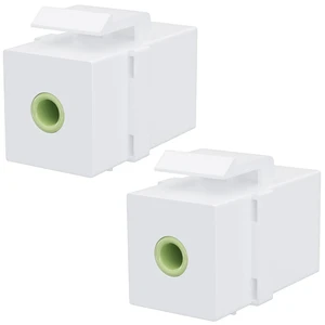 Premium 3.5mm Keystone Jack, Female to Female Headphone Speaker Jack Keystone, Stereo Wall Jacks in-line Modular, for Audio Jack Wall Plates, Aux Wall Plate (2 Pack White) Premium 3.5mm Keystone Jack, Female to Female Headphone Speaker Jack Keystone, Stereo Wall Jacks in-line Modular, for Audio Jack Wall Plates, Aux Wall Plate (2 Pack White)