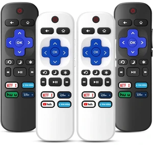 4 Packs Replacement Remote Only for Roku TV, Obsidian Black&Glacier White Compatible with All TCL/Hisense/Onn/Sharp/Philips / (Not for Roku Stick, Box or Speaker) 4 Packs Replacement Remote Only for Roku TV, Obsidian Black&Glacier White Compatible with All TCL/Hisense/Onn/Sharp/Philips / (Not for Roku Stick, Box or Speaker)