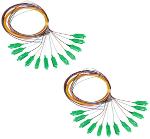 12-Strand SC APC Singlemode Pigtail 1.2m, 2-Pack 12F SC/APC singlemode fiber pigtails, 9/125um, low insertion loss. For FTTH, data centers, and network patching 12-Strand SC APC Singlemode Pigtail 1.2m, 2-Pack 12F SC/APC singlemode fiber pigtails, 9/125um, low insertion loss. For FTTH, data centers, and network patching