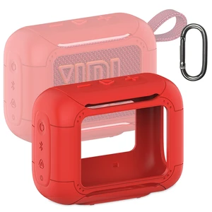 Silicone Cover Case for JBL Go 5 Portable Bluetooth Speaker Protective Case for Go 5 Speaker, Shockproof Drop-Protection Cover with Carabiner (Red) Silicone Cover Case for JBL Go 5 Portable Bluetooth Speaker Protective Case for Go 5 Speaker, Shockproof Drop-Protection Cover with Carabiner (Red)