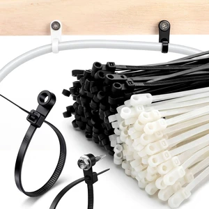 500 Pcs Plastic Zip Tie with Screw Hole, Black White Screw Zip Ties 7.5 Inch, 50lbs, with Mounting Hole, Multipurpose Cable Management, Heavy Duty, Secure Wire Organizer for Indoor Outdoor Use 500 Pcs Plastic Zip Tie with Screw Hole, Black White Screw Zip Ties 7.5 Inch, 50lbs, with Mounting Hole, Multipurpose Cable Management, Heavy Duty, Secure Wire Organizer for Indoor Outdoor Use