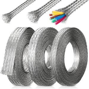 Silver 3 Rolls Tinned Copper Braid Cable Shielding Sleeve Silver 3 Rolls Tinned Copper Braid Cable Shielding Sleeve