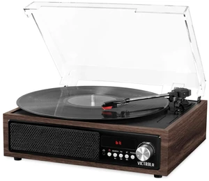 3-in-1 Bluetooth Record Player with Built in Speakers and 3-Speed Turntable, Espresso 3-in-1 Bluetooth Record Player with Built in Speakers and 3-Speed Turntable, Espresso