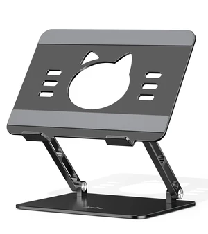 Laptop Stand for Desk, Adjustable Foldable Aluminum Laptop Riser for 1017.3 Inch Laptops Sturdy Ergonomic Computer Holder, Supports Up to 22 lb, Cooling Vent, Black Laptop Stand for Desk, Adjustable Foldable Aluminum Laptop Riser for 1017.3 Inch Laptops Sturdy Ergonomic Computer Holder, Supports Up to 22 lb, Cooling Vent, Black