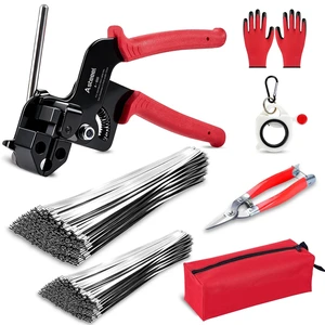 Metal Zip Ties Tool KitWith 200pcs 304 Stainless Steel Zip Ties Heavy Duty Includes Metal Zip Ties and Metal Cable Tie Gun For Fastening and Cutting Cable Ties, for Fence Exhaust Pipe Farm Outdoor Metal Zip Ties Tool KitWith 200pcs 304 Stainless Steel Zip Ties Heavy Duty Includes Metal Zip Ties and Metal Cable Tie Gun For Fastening and Cutting Cable Ties, for Fence Exhaust Pipe Farm Outdoor