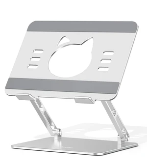 Laptop Stand for Desk, Adjustable Foldable Aluminum Laptop Riser for 1017.3 Inch Laptops Sturdy Ergonomic Computer Holder, Supports Up to 22 lb, Cooling Vent, Silver Laptop Stand for Desk, Adjustable Foldable Aluminum Laptop Riser for 1017.3 Inch Laptops Sturdy Ergonomic Computer Holder, Supports Up to 22 lb, Cooling Vent, Silver