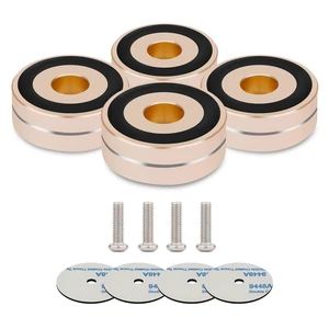 Speaker Isolation Feet 4Pcs 40x15mm Load 400KG Aluminum Audio feet(Gold) Turntable Feet with Non-Slip Rubber Rings/Adhesive/Screws for Audio,Speakers,Subwoofers,Amplifier,Turntable,DAC Speaker Isolation Feet 4Pcs 40x15mm Load 400KG Aluminum Audio feet(Gold) Turntable Feet with Non-Slip Rubber Rings/Adhesive/Screws for Audio,Speakers,Subwoofers,Amplifier,Turntable,DAC
