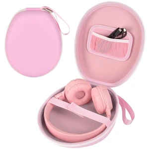 Hard Headphone Case for JBL/for Sony/for Beats/for Anker for Bose/ for Apple/ for JLab, Elastic Strap, Mesh Pocket, Nylon, Home, Travel, Luggage, Commuting, Case Only, Pink Hard Headphone Case for JBL/for Sony/for Beats/for Anker for Bose/ for Apple/ for JLab, Elastic Strap, Mesh Pocket, Nylon, Home, Travel, Luggage, Commuting, Case Only, Pink