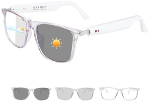 Bluetooth Smart Glasses for Women with Open-Ear Speakers, Pink Frame Color-changing lenses provide visual comfort with a stylish frame design for shopping, office use, travel and daily lifestyle Bluetooth Smart Glasses for Women with Open-Ear Speakers, Pink Frame Color-changing lenses provide visual comfort with a stylish frame design for shopping, office use, travel and daily lifestyle