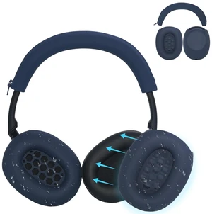 XM6 Sweat Covers Accessories for Sony WH-1000XM6 - Dark Blue Soft Silicone Case, 2-in-1 Headphone Cover with Earpad Covers & Headband Cover, Sweatproof & Easy to Clean & Secure Fit XM6 Sweat Covers Accessories for Sony WH-1000XM6 - Dark Blue Soft Silicone Case, 2-in-1 Headphone Cover with Earpad Covers & Headband Cover, Sweatproof & Easy to Clean & Secure Fit