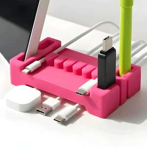 DeskBrick Silicone + Steel-Weighted Cord Holder for Desk. Weighted Cord Organizer & Cable Management for Desktop. Useful Phone Accessory & Cable Holder for Office, Home. No Adhesive. Pink DeskBrick Silicone + Steel-Weighted Cord Holder for Desk. Weighted Cord Organizer & Cable Management for Desktop. Useful Phone Accessory & Cable Holder for Office, Home. No Adhesive. Pink
