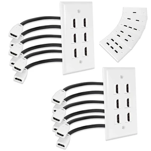 Single Port 4K HDMI Wall Plate Outlet Cover with 6 Inch Female to Female High Speed HDMI Pigtail Cable for Video Game Systems,TV Boxes(6-Port 2Pack) Single Port 4K HDMI Wall Plate Outlet Cover with 6 Inch Female to Female High Speed HDMI Pigtail Cable for Video Game Systems,TV Boxes(6-Port 2Pack)